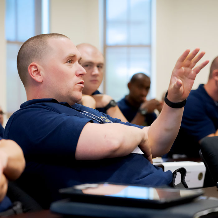A Walters State student in class